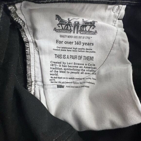 Levis 550 Jeans Mens Black Relaxed Fit Straight Leg Denim Size 38x30 - Picture 7 of 8